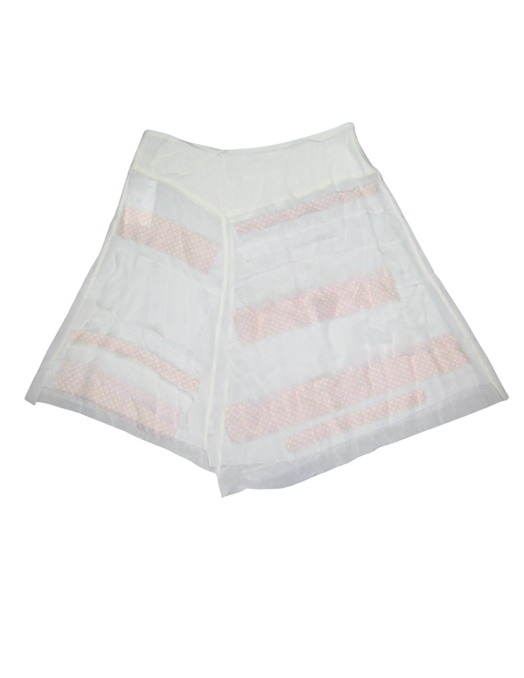 One-of-One Doll Parts Skirt (Ivory and Peach Polka Dot)
