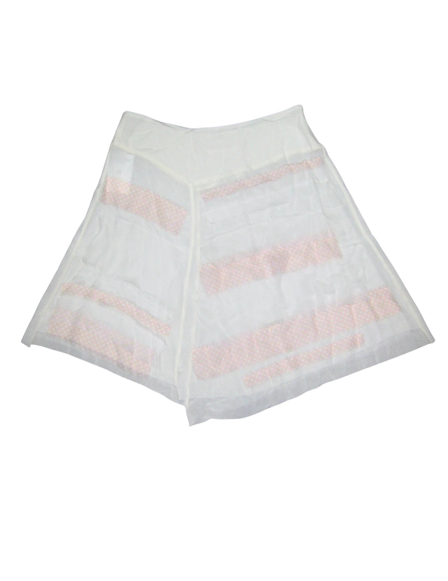 One-of-One Doll Parts Skirt (Ivory and Peach Polka Dot)