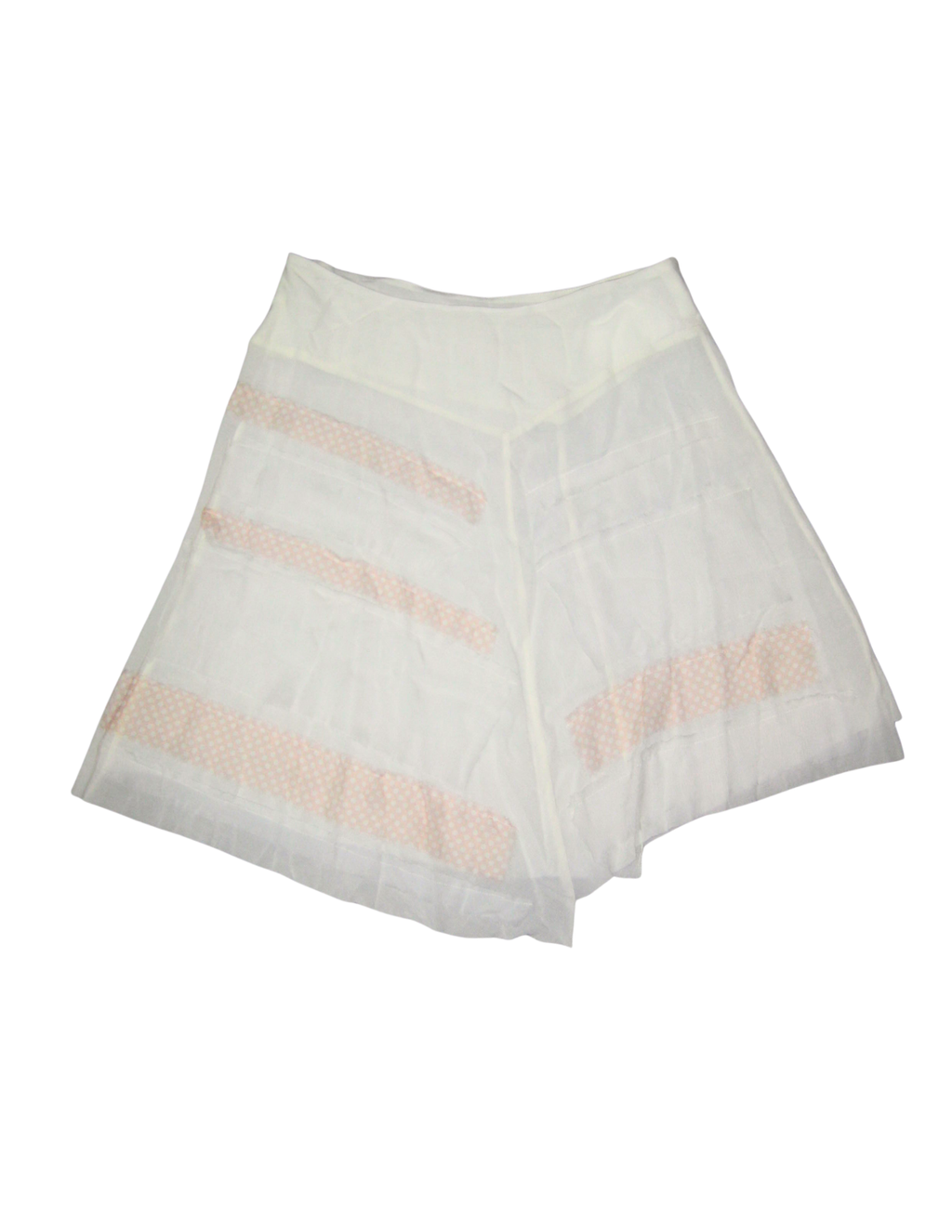 One-of-One Doll Parts Skirt (Ivory and Peach Polka Dot)