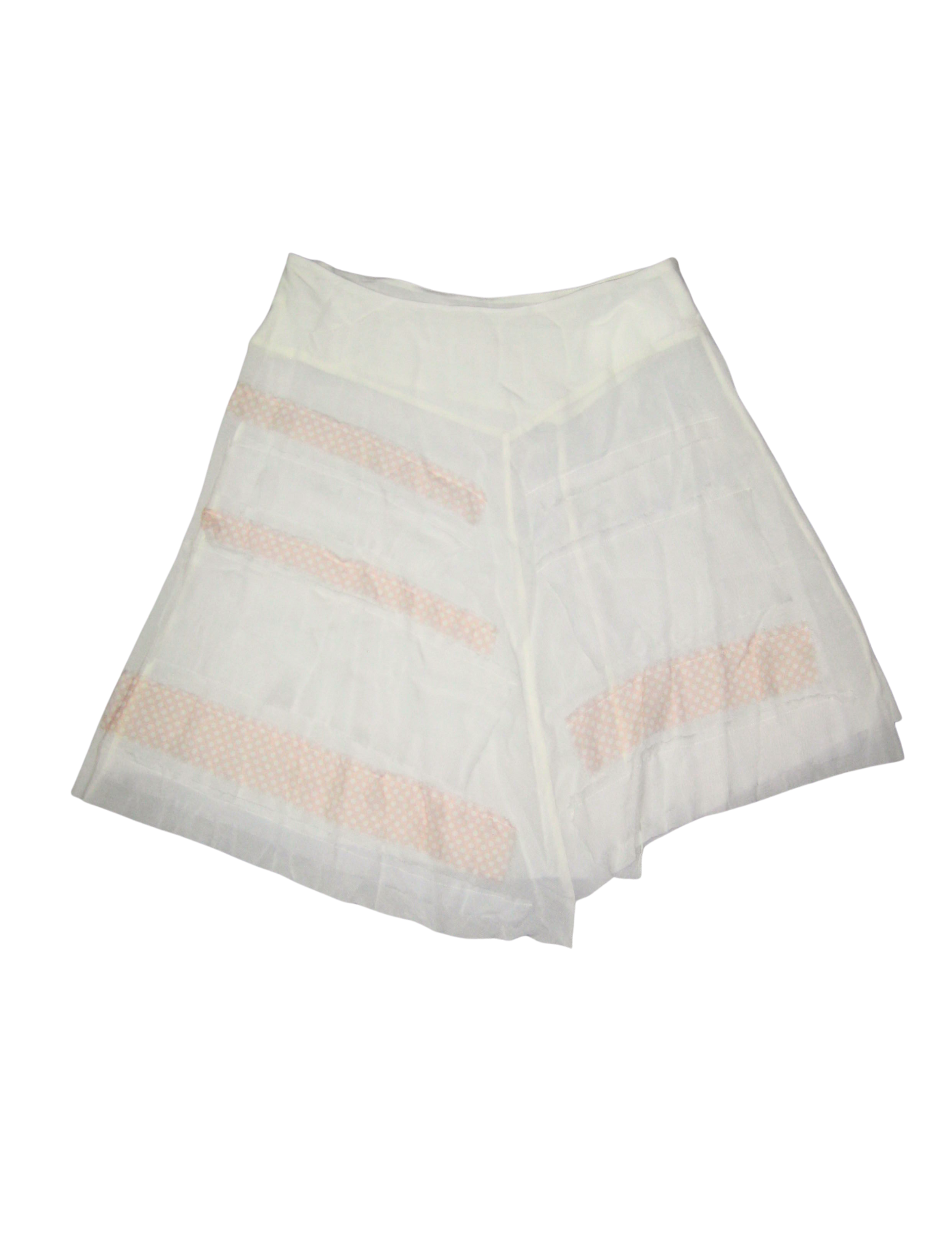One-of-One Doll Parts Skirt (Ivory and Peach Polka Dot)